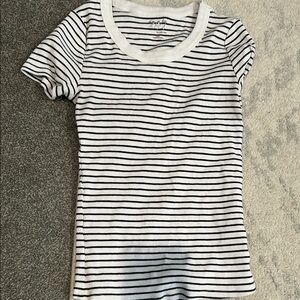 Striped Black and White Short Sleeve Top